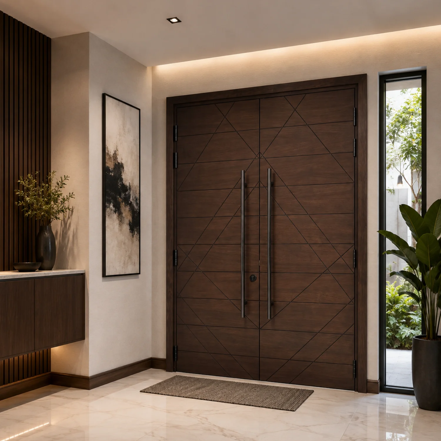 sendora-Luxurious V5 6SP-601 with pull handle (Double Leaf) Luxurious V5 6SP-601 with pull handle - Image 1